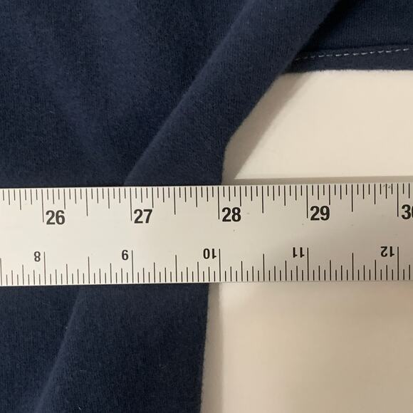 Tutu Lilli ML Womens Navy Mock Neck Relaxed Sweatshirt Top Boxy Lagenlook - Picture 6 of 9